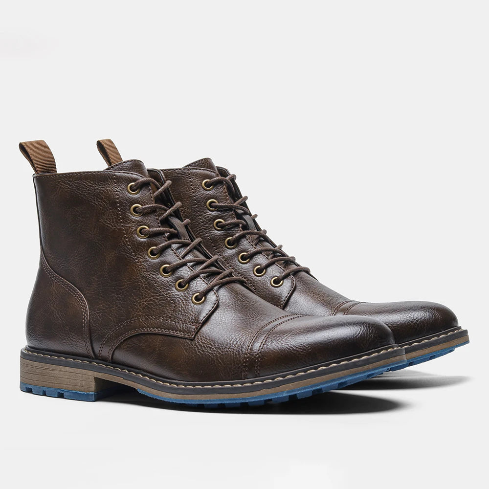 Classical Brogue Chelsea Men Boots Comfortable Fashion Leather Boots