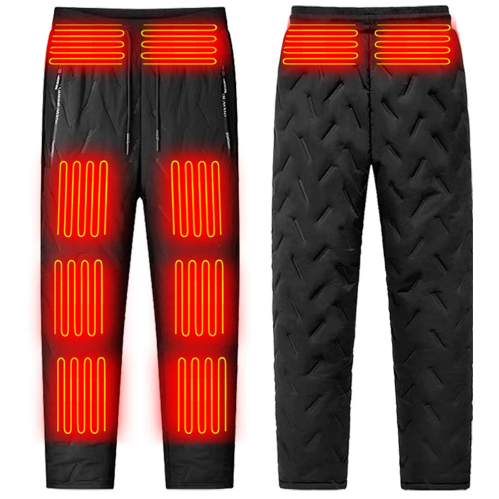 Unisex Heated Thermal Pants 10 Heating Zones Electric Pants 3 Temperature Modes Waterproof Winter Electric Warmer Clothing