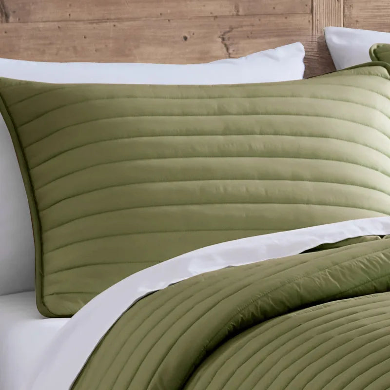 Excursion Puffer Quilted Comforter Set 3 pc F/Q Army Green