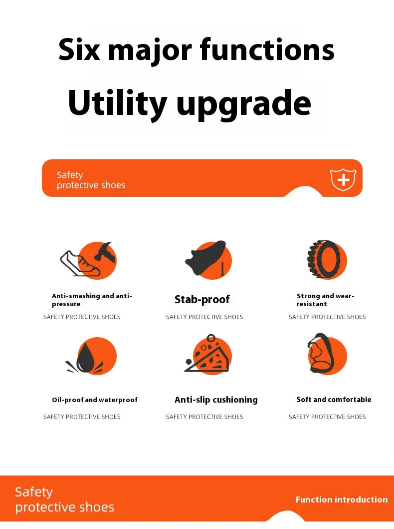 Safety Shoes Men Work Sneakers Indestructible Shoes Puncture-Proof Protective Shoes Work Boots Steel Toe Construction Work Shoe