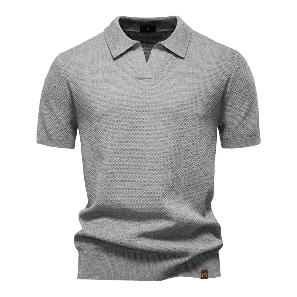 Men's Summer Breathable Polo Shirt Short Sleeve Solid Color Casual Polo Shirts for Men Lightweight Stretch Polo ﻿