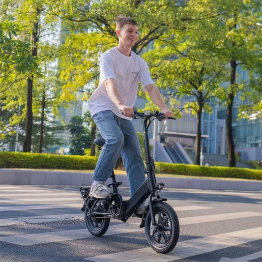 NEW Folding Electric Bicycle,Commuter City E-Bike ,3 Levels Assist, Dual Disc Brakes,14/16" Foldable ebike with Pedals