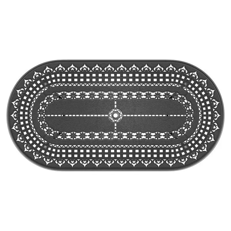 9-Piece Outdoor Dining Set, All-Weather Cast Aluminum Furniture, Black Frame