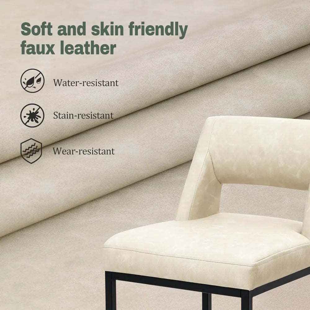 Counter Height Bar Stools for Kitchen Counter Modern Bar Chairs with Backs  for Kitchen Island with Upholstered Faux Leather