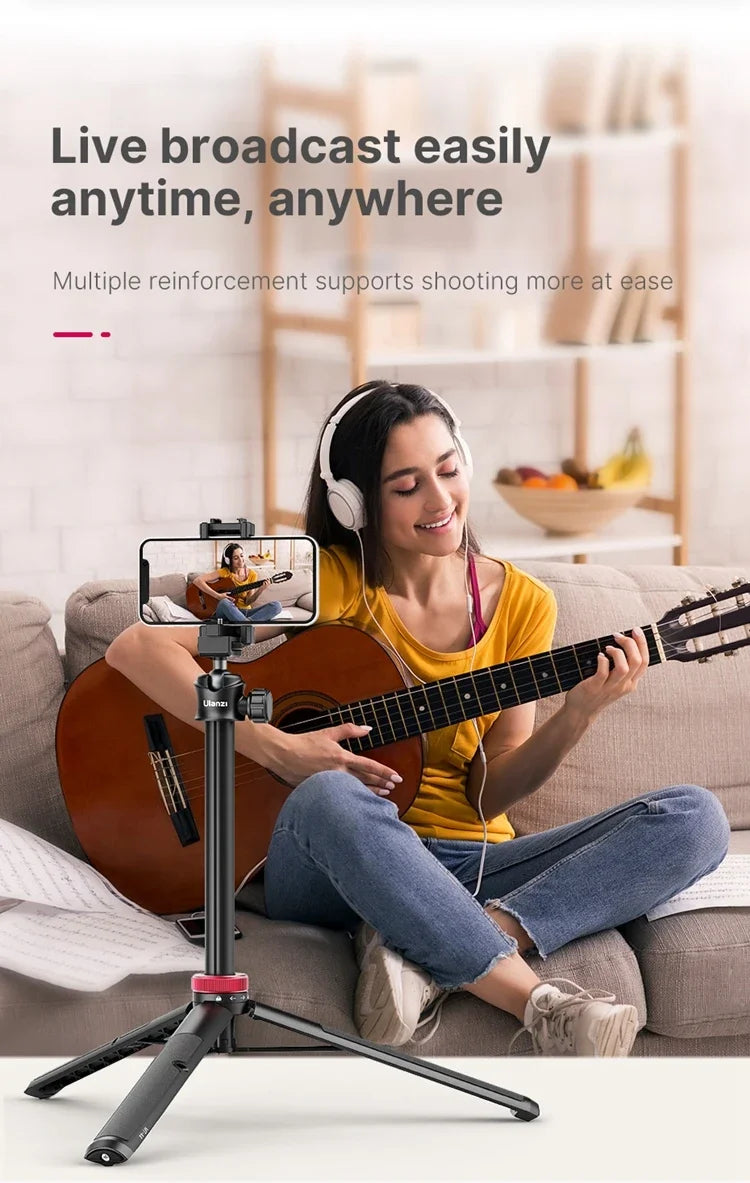 Ulanzi MT-44 1.46M Extend Selfie Stick Tripods Tripod With phone Clamp For Cameras Cellphone Samsung iPhone Huawei Xiaomi Stand