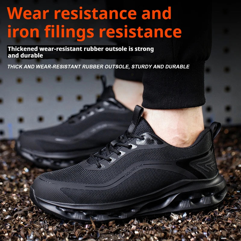 Men's Safety Shoes Anti-Impact Anti-Piercing Lightweight Work Boots Lightweight Breathable Sporty Design for Outdoor Work Shoes