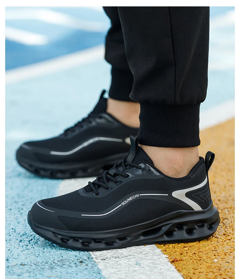 Men's Safety Shoes Anti-Impact Anti-Piercing Lightweight Work Boots Lightweight Breathable Sporty Design for Outdoor Work Shoes