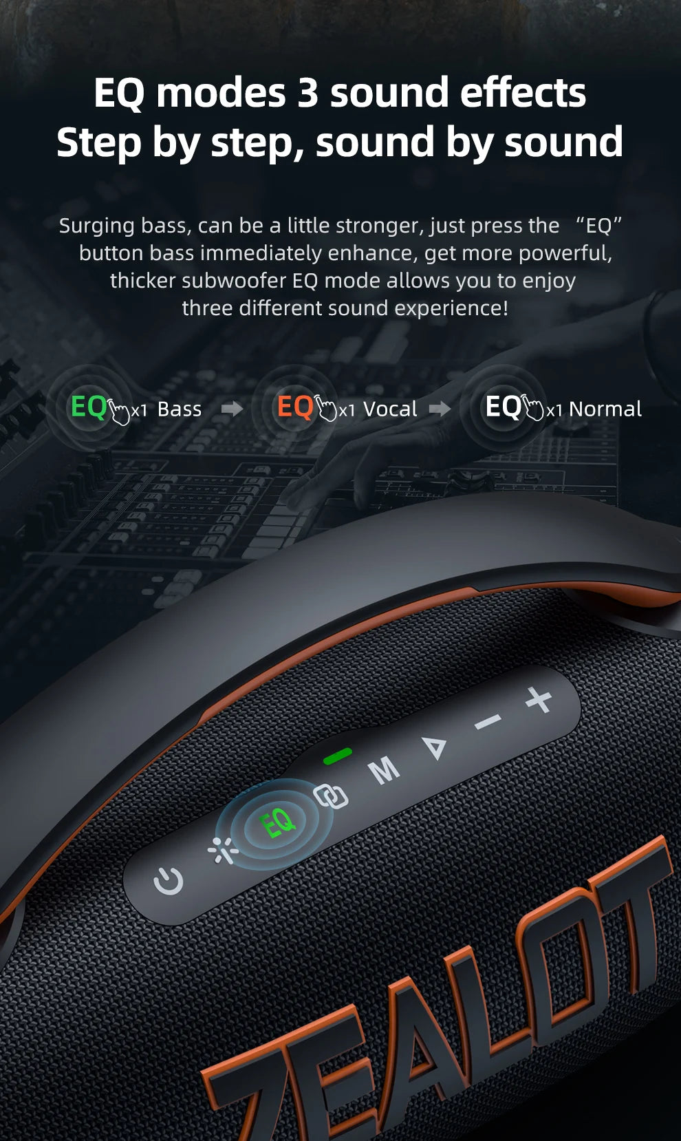 Zealot P12 Speaker 60W Portable Bluetooth Speaker with IPX6 Waterproof, Comfortable handle,Controllable lighting,TWS,AUX