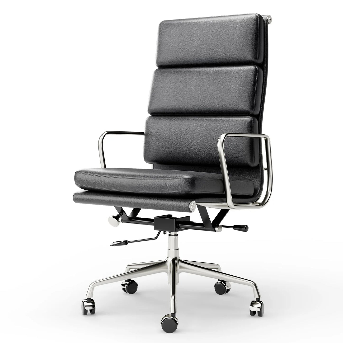 Office Guest Chair Genuine Leather Executive Chair Reception Chairs with Wheels Adjustable Swivel Rolling Office Chairs