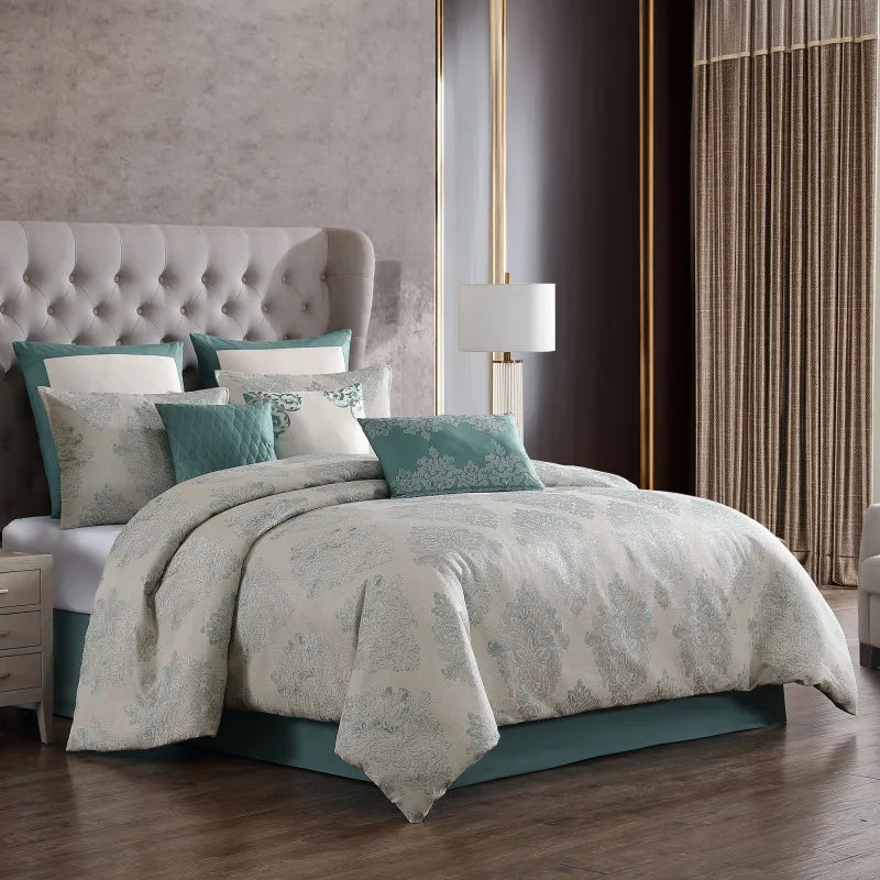 Marana 10 PC King Comforter Set Teal