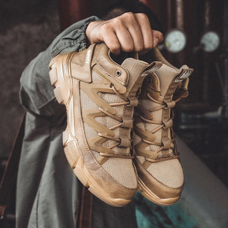 Composite Toe Work Boots Mens Puncture-Proof Midsole Non-Slip Breathable & Comfort Fit for Warehouse Use Anti-smash Work Boots