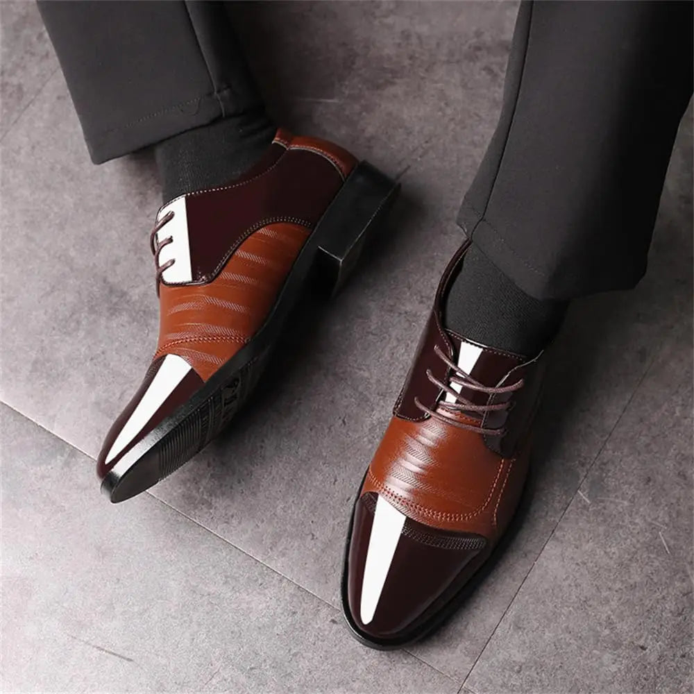 Men's Dress Shoes Business Oxfords Patent Leather Dress Shoes Classic Loafers Formal Derby Shoes For Men