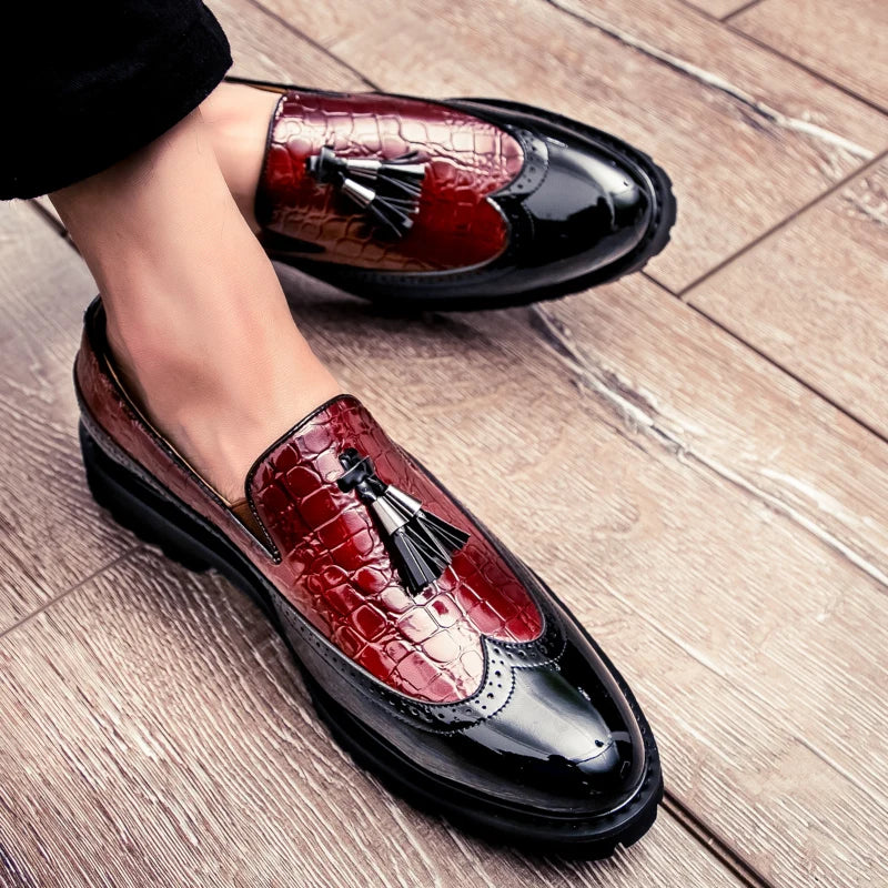 Men's loafers, fashionable low cut breathable formal shoes, comfortable anti slip business wedding party shoes