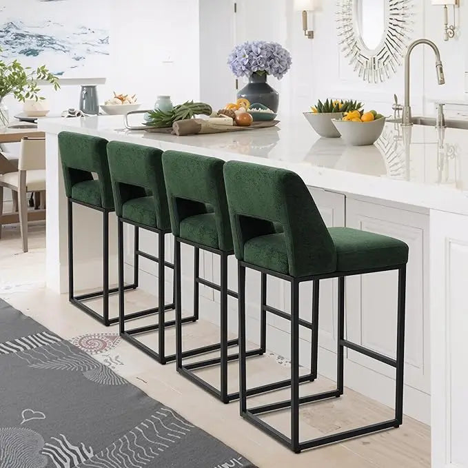 Counter Height Bar Stools for Kitchen Counter Modern Bar Chairs with Backs  for Kitchen Island with Upholstered Faux Leather