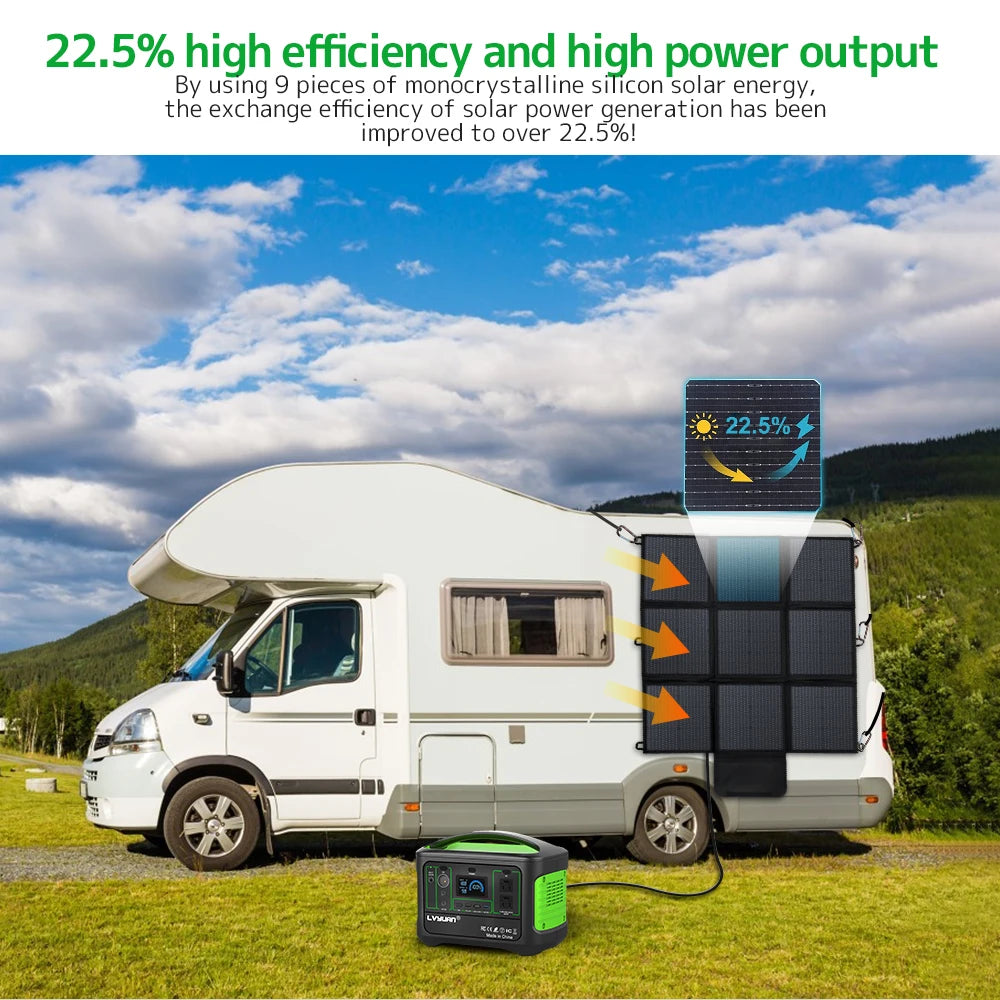 200W/300W Solar Power Monocrystalline Outdoor RV Solar Panel Module for Off Grid Waterproof/Portable Solarpanels