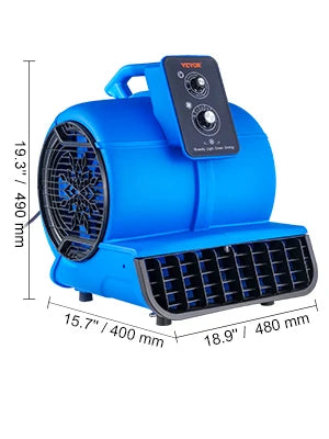 SucceBuy Pivoting Utility Fan 600 CFM High Velocity Floor Blower 300° Blowing Angle Air Mover for Drying Cooling Ventilating