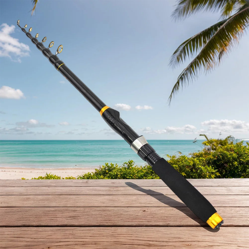 1.8m/2.1m Fishing Rod Portable Ultra Short Sea Rod Carbon Shrink Mini Long Casting Fishing Accessories Carbon Fiber Material