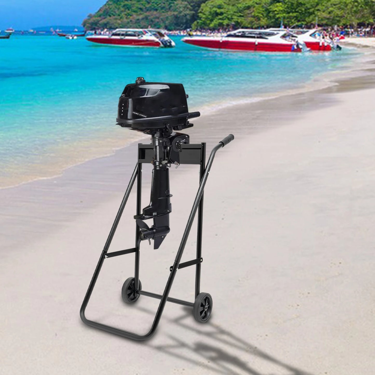 Folding Outboard Boat Motor Cart,154LBS Outboard Boat Motor Stand,  Heavy Duty Boat Motor Trolley,Multi Purposed Motor Stand