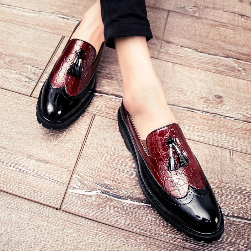 Men's loafers, fashionable low cut breathable formal shoes, comfortable anti slip business wedding party shoes