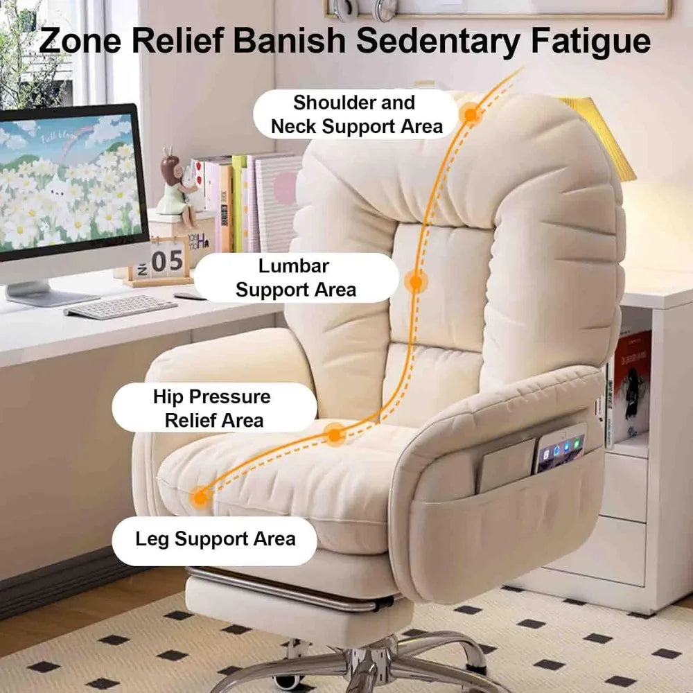 "ergonomic reclining sofa chair with padded seat and armrests for home office desk comfort"