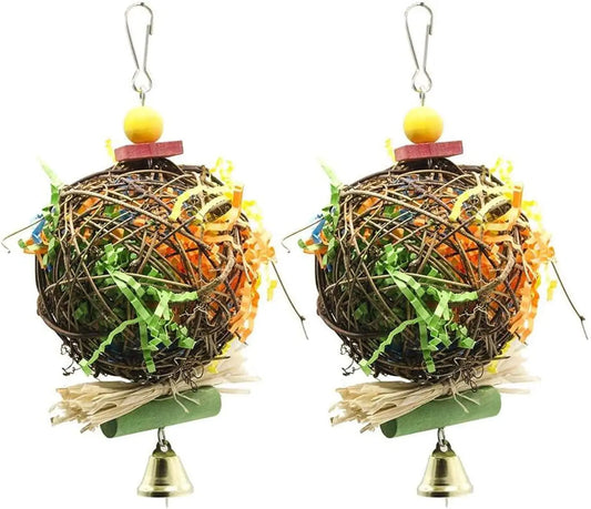 2-piece bird chew toy foraging chopper parrot cage chopper parrot cone hanging toy