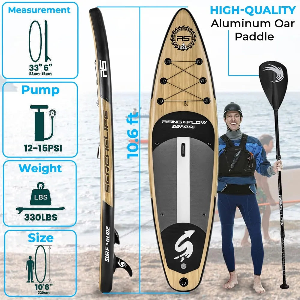 Inflatable Stand Up Paddle Board with Premium SUP Accessories – Wide Stable Design with Non-Slip EVA Deck Pad for Adults