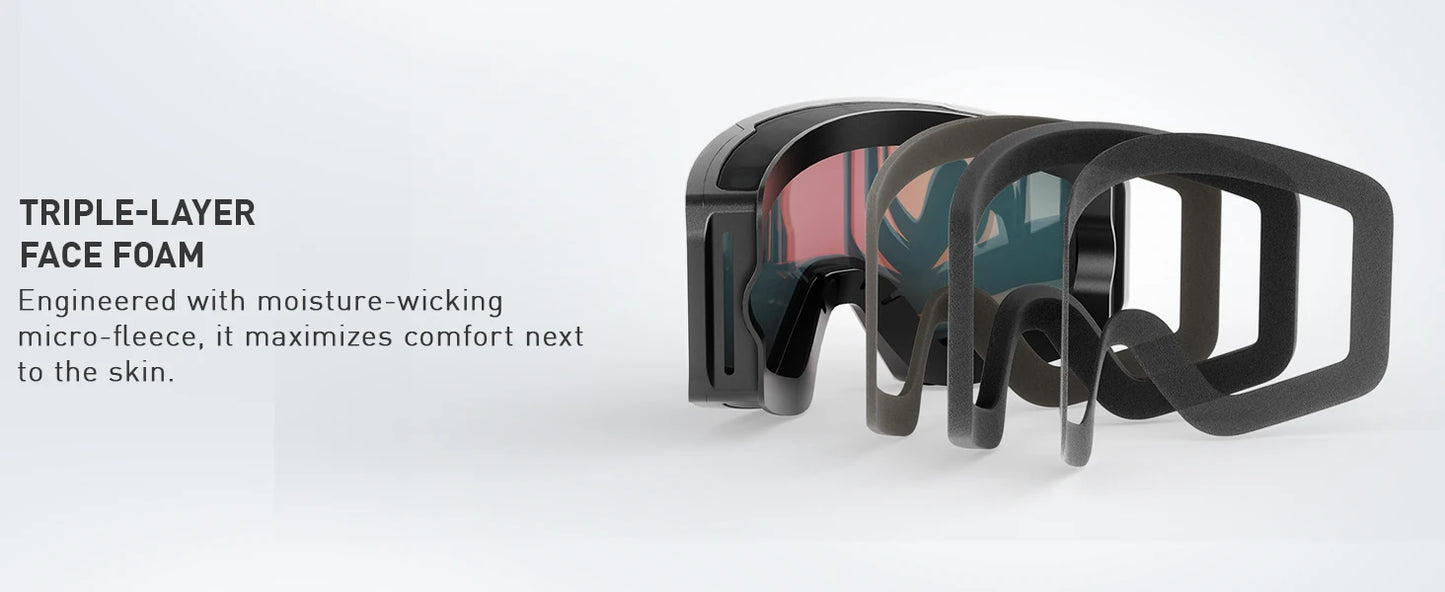 KAPVOE OTG Ski Goggles UV400 Magnetic Attraction Anti-Fog Skiing Goggles Men Snowboard Glasses Women Outdoor Snow Sunglasses