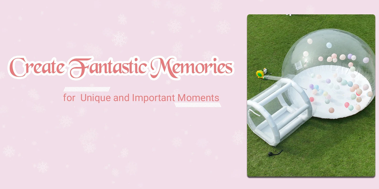 Inflatable 3M 10FT PVC Bubble House Inflatable Chlidren Toys Outdoor Commerical Castle With 750W Air Blower 100 balloons