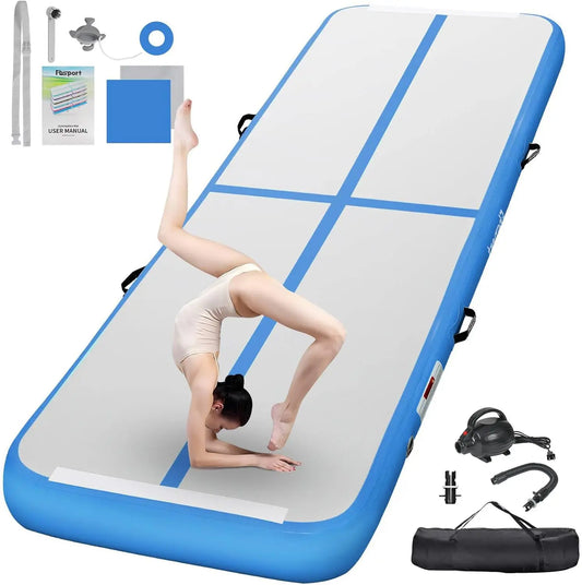 FBSPORT Inflatable Air Gymnastics Mat Training Mats 4/8 inches Thickness Gymnastics Tracks for Home Use/Training/Cheerleading/Yo