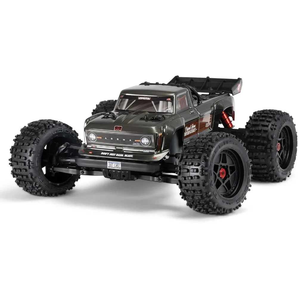 RC Truck Outcast 4X4 4S BLX 1/10TH 4WD Stunt Truck RTR (Battery and Charger Not Included), Gunmetal,