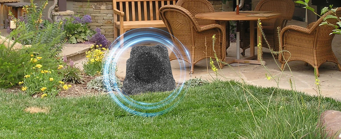 Herdio 8" Rock Bluetooth Speakers Outdoor Waterproof IPX7 Wireless Solar 240W TWS Connection Powered With Rechargeable Battery