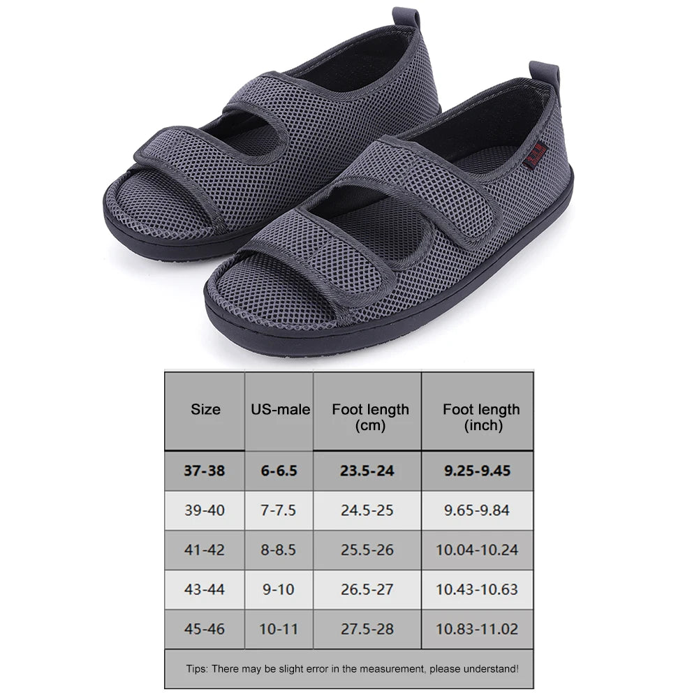 Diabetic Sandals Breathable Summer Walking Sandals Anti-Slip Soft Elderly Sandals for Elderly Swelling Sensitive Feet