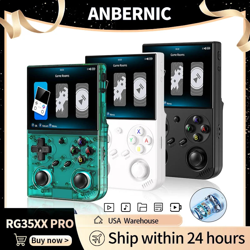 Anbernic RG35XX Pro Handheld Game Console 3.5" IPS HD Screen Linux 64-bit RG 35XXPRO WIFI Retro Video Gaming Player 5000+ Games