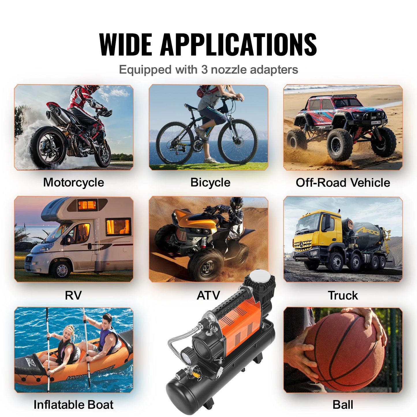 SucceBuy 12V Heavy Duty Air Compressor with Portable Tire Inflator Offroad Air Compressor Digital Pressure Gauge Tire Inflator