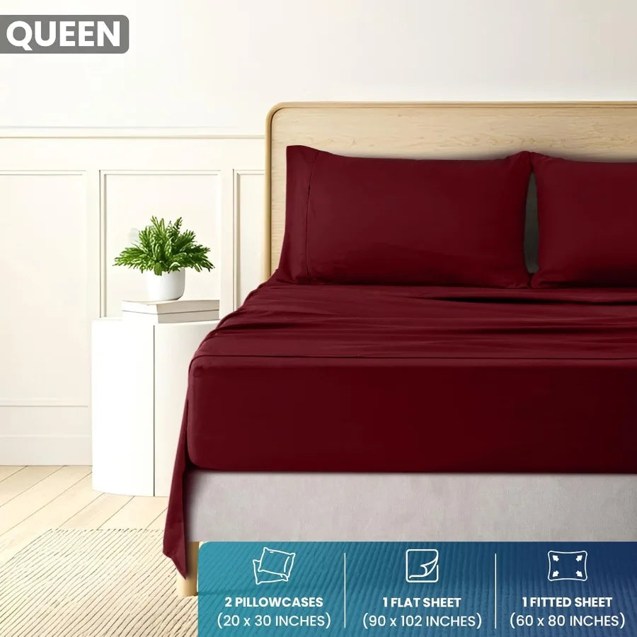Luxury Brushed Microfiber Queen Size Bed Sheet Set with Deep Pocket Design for Cozy Comfort in Modern Bedrooms Ideal for Adjust