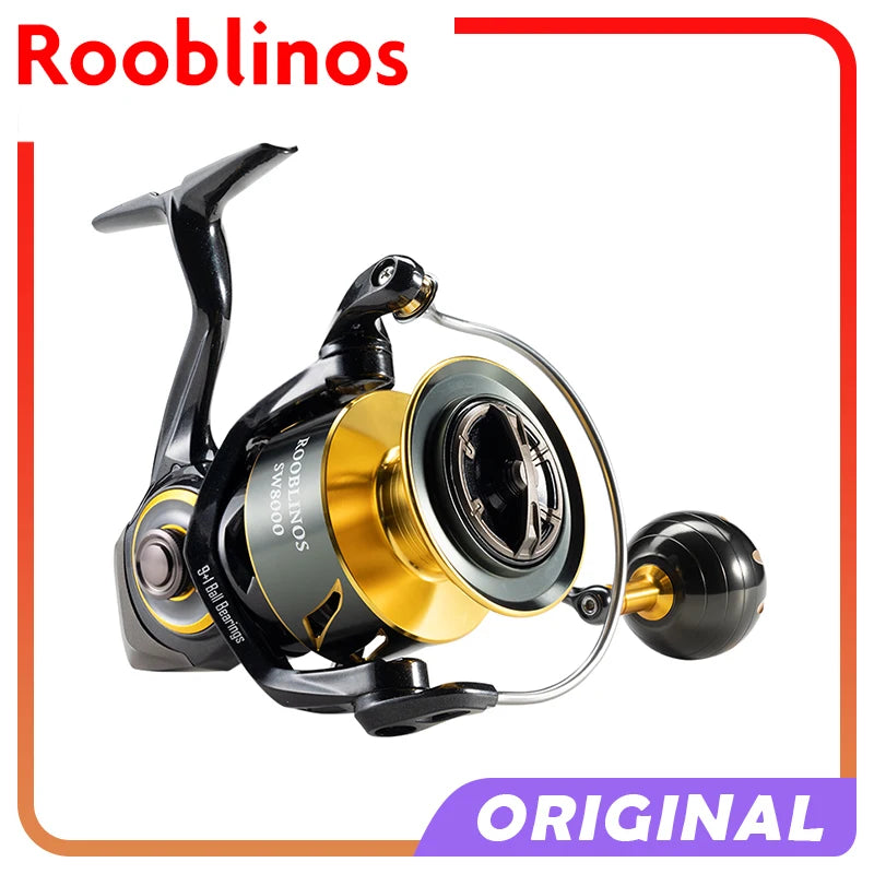 ROOBLINOS SW Spinning Reel Ultralight  Saltwater Surf Reel  5.0:1 9+1 BB Max Drag 12kg Fishing Reels Wheel