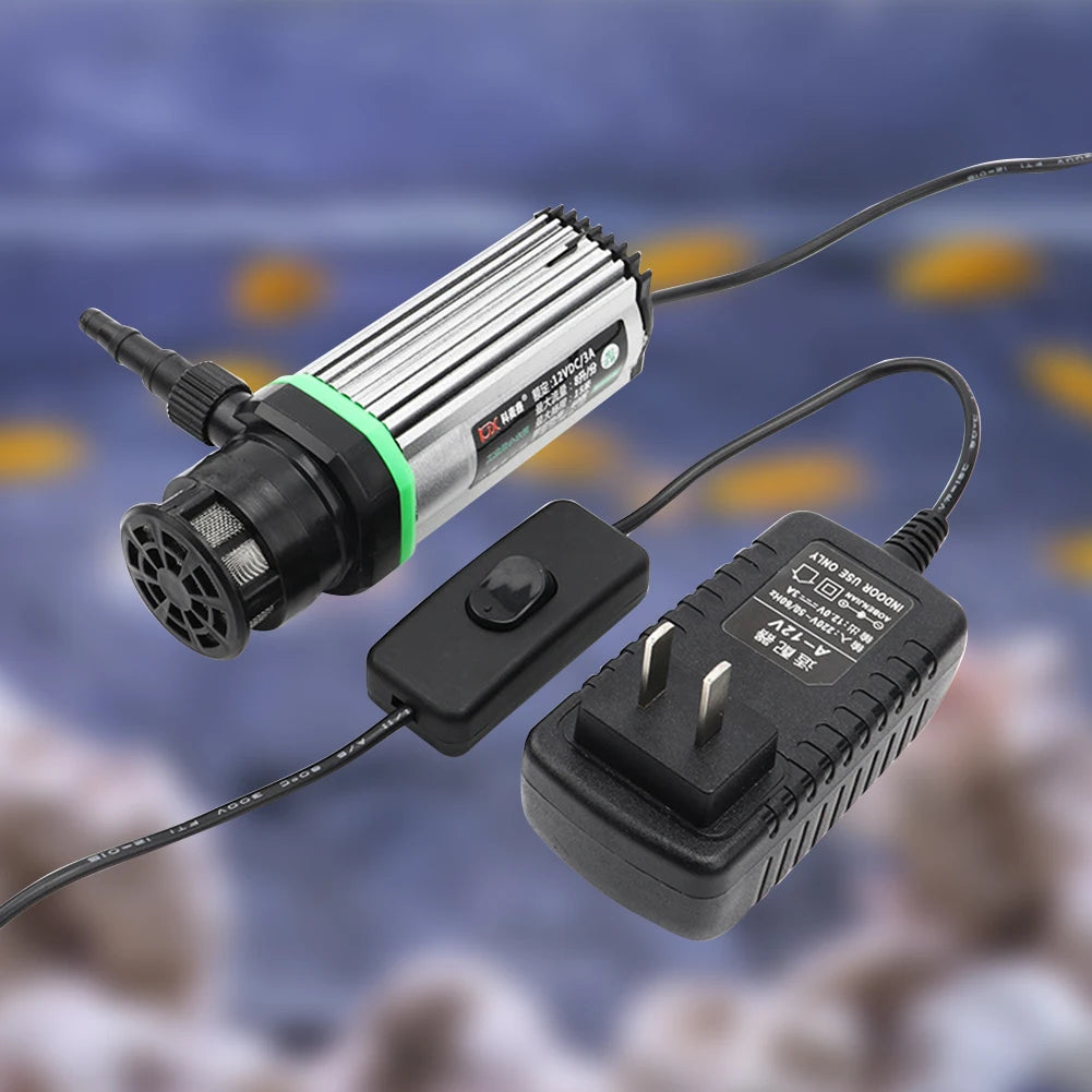 DC 12V Submersible Water Pump Water Flow Speed Adjustable Bottom Suction Water Pump for Car Washing Fish Tank Flower Watering