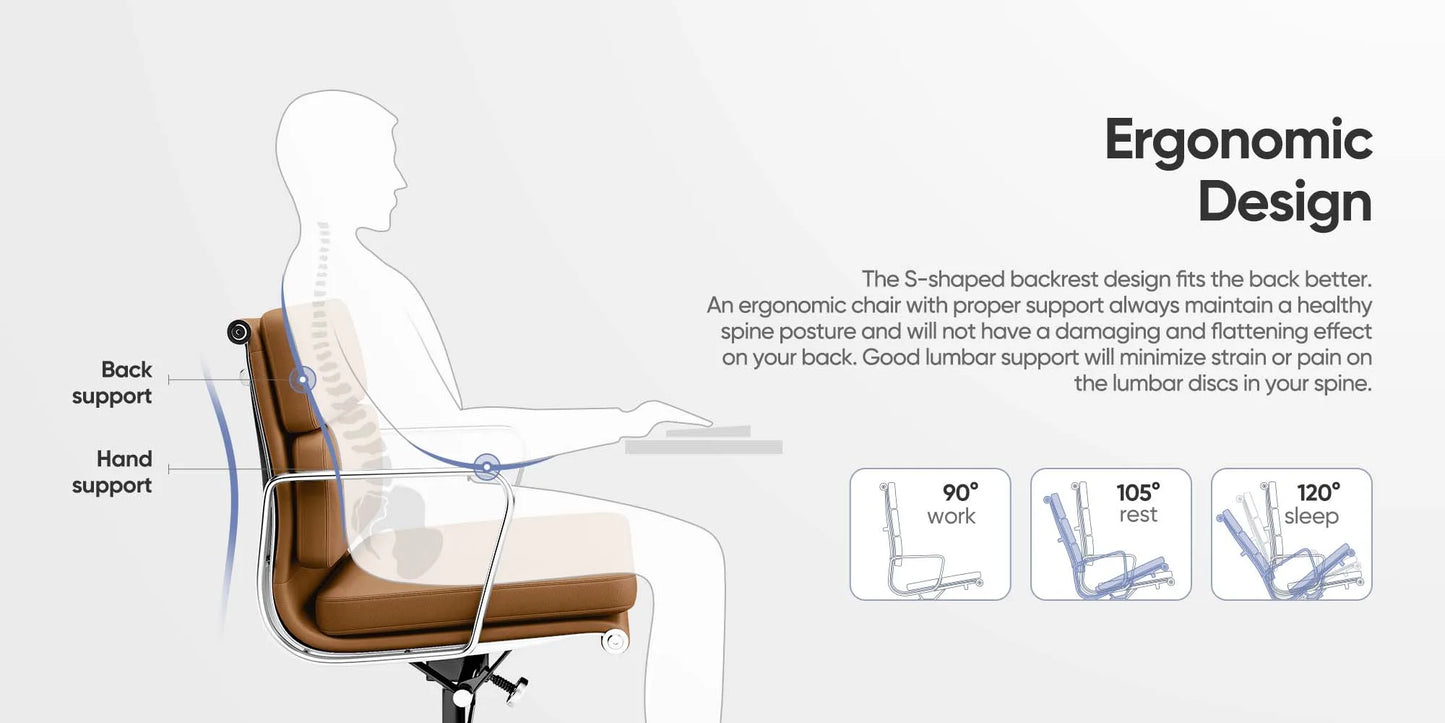 Office Guest Chair Genuine Leather Executive Chair Reception Chairs with Wheels Adjustable Swivel Rolling Office Chairs