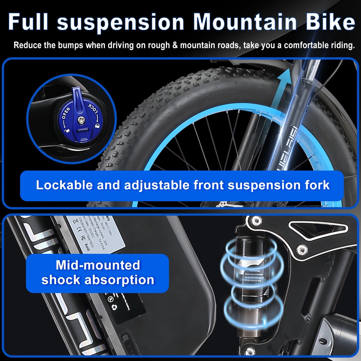 Electric Bike 3000W Dual Motor 52V 26AH Battery Hydraulic Brake