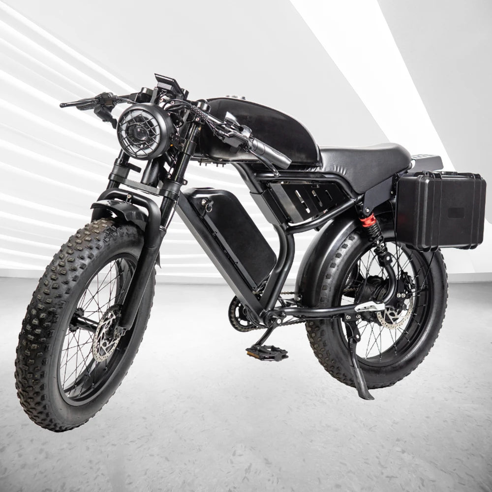 20" Electric Motorcycles Mountain fat tire E Bike for Adults, 1000W Peak Motor Ebike 29Mph 35Miles 48V 15.6AH Electric Bicycle