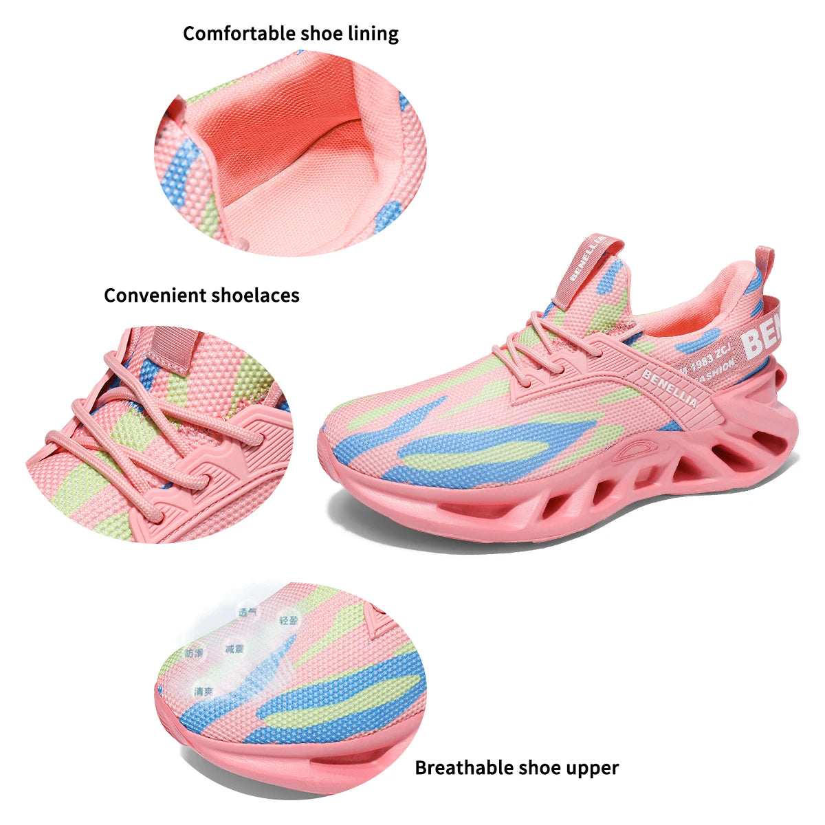 Running shoes for men and women, lightweight mesh, breathable and comfortable, flat and soft tennis shoes