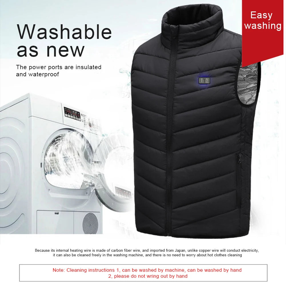 USB Heated Vest Winter Outdoor Warm Vest Electric Heating Thermal Warm Clothes for Men and Women Outdoor Skiing Hiking