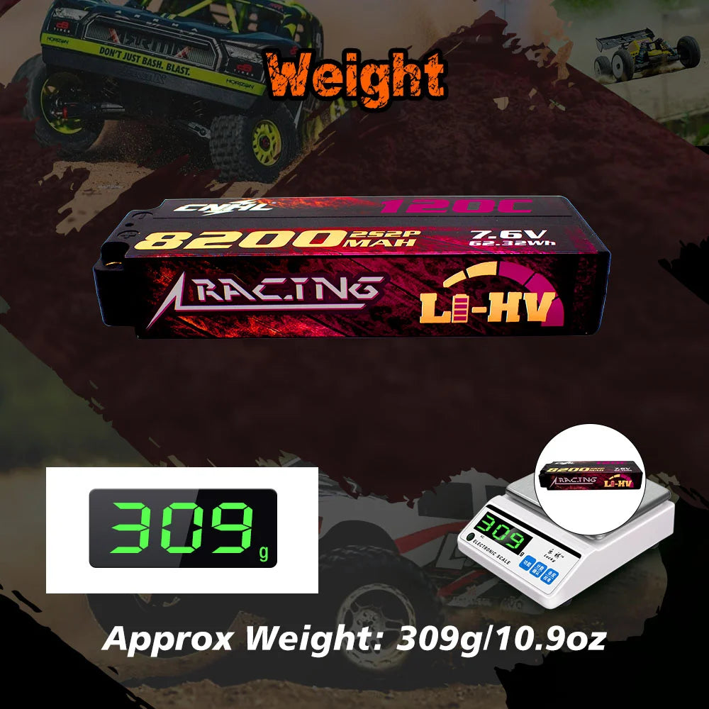 CNHL 2S 3S 4S Lipo Battery 7.6V 11.4V 15.2V 8200mAh 120C HV HardCase With EC5 Plug For RC Car Boat Airplane Truck Vehicle Truggy