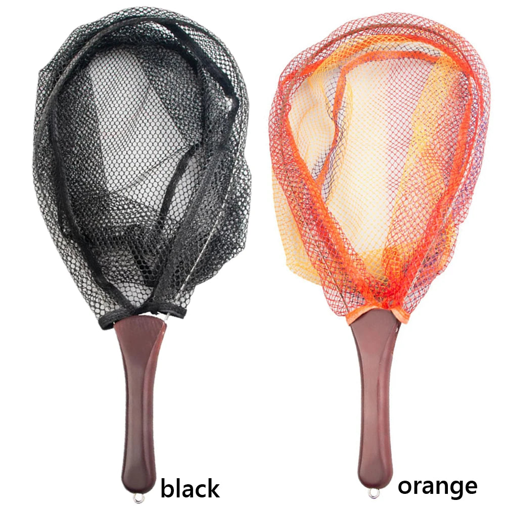 Folding Fishing Landing Net Wooden Handle Fly Fishing Net Catch and Release Net for Trout Bass Pike Fishing Tools