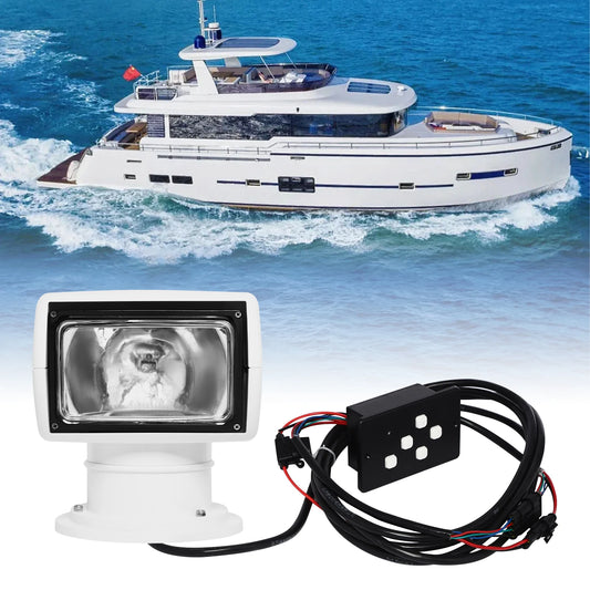 12V Boat Remote Control Searchlight 100W Rotatable Boat Spotlight Illumination Distance 2624.67ft for Night Yachts Fishing Boats