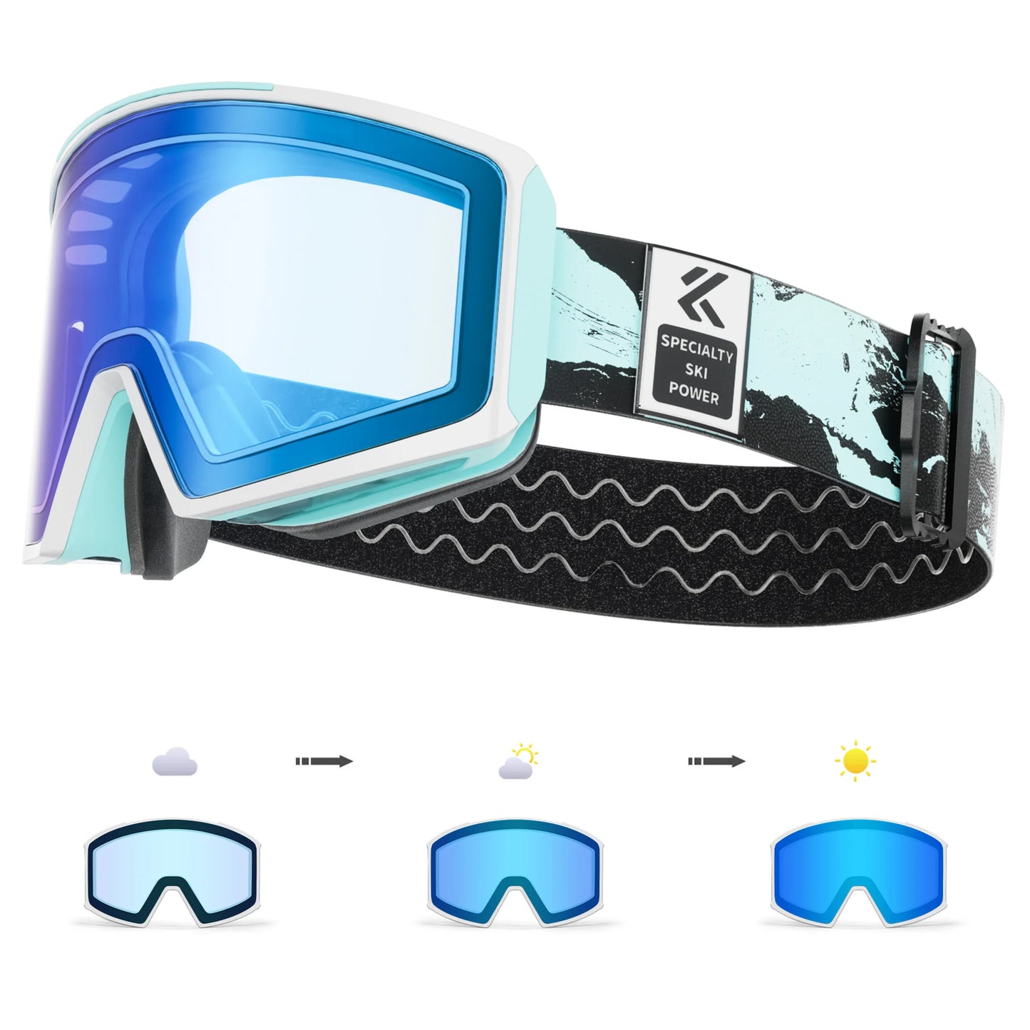 KAPVOE New Outdoor Photochromic Ski Goggles Men Snowboard Glasses Women Winter Snow Sunglasses UV400 Magnetic Attraction Lens