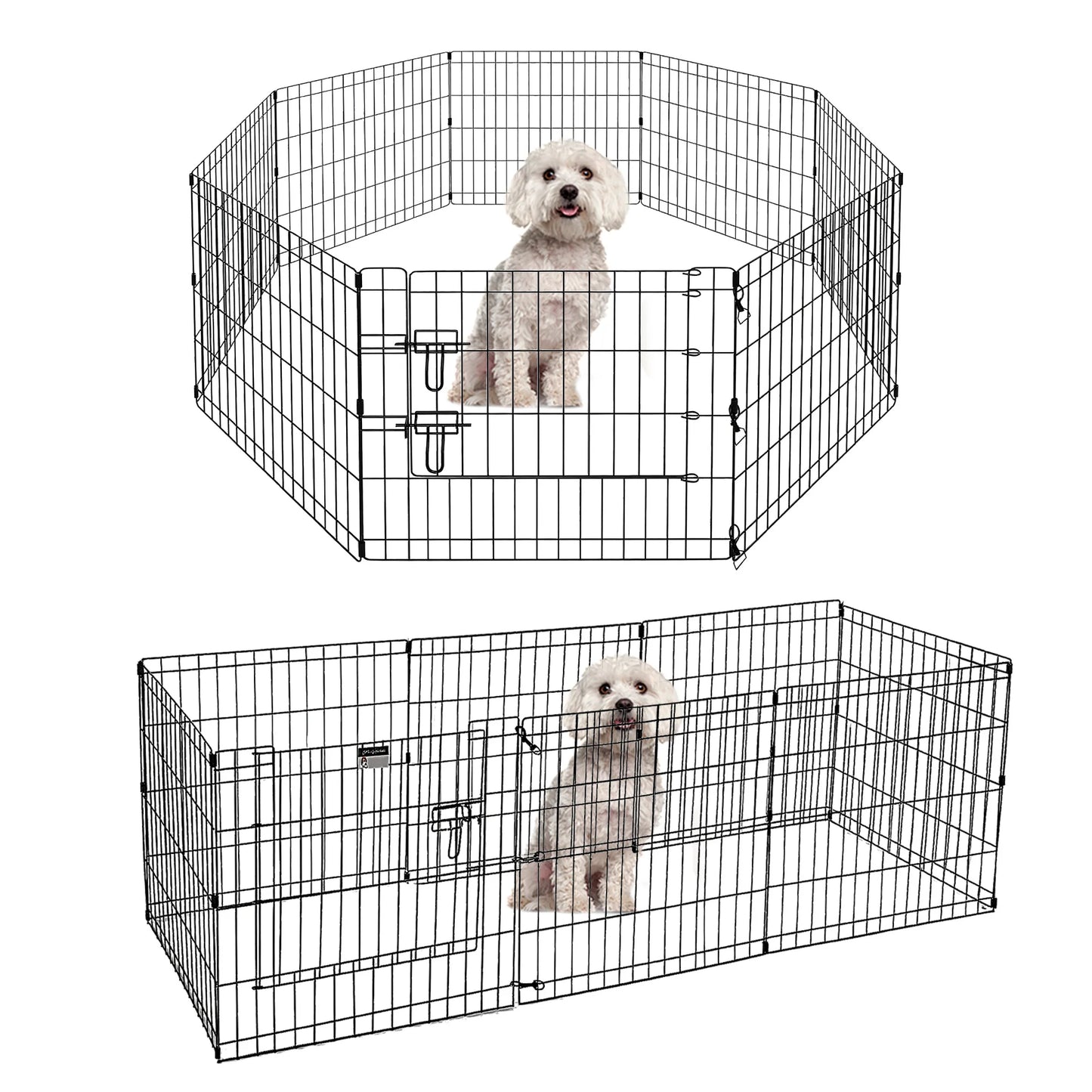 Foldable Metal Dog Playpen for Indoor/Outdoor, Pet Dog Fence Exercise, Pet Puppy Playpen Cage for Yard, Easy Assemble Cat House