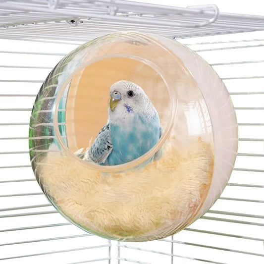 Bird Nest for Cage - Bite-Resistant, Washable, Clear View - Plush Hut for Parakeet, Budgie, Lovebird, Canary - Laying & Sleeping