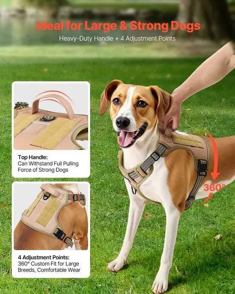 Dog Harness for Large Dogs No Pull Tactical Dog Harness Adjustable Pet Vest