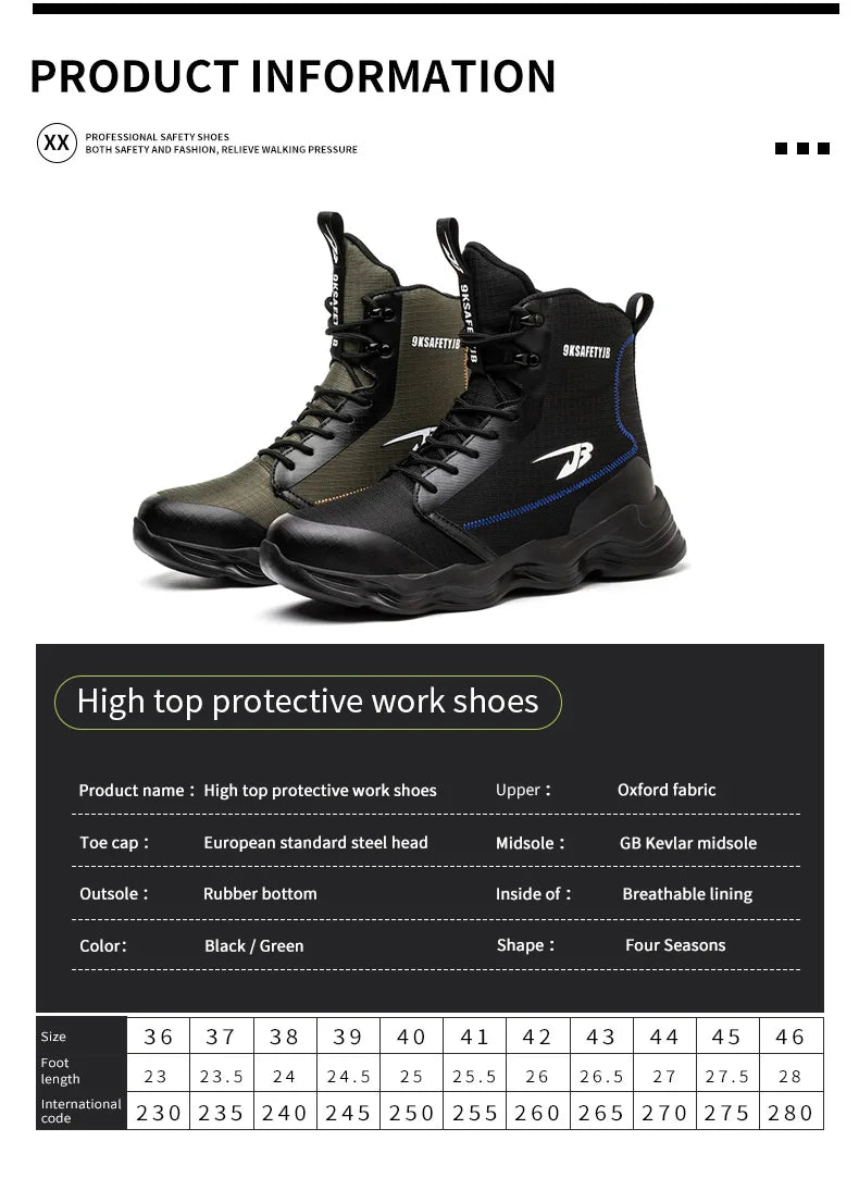 Fashionable breathable anti-smash and anti-puncture safety shoes